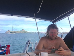 Moss at work, Rodney Bay, St. Lucia.