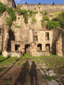 Ruins from the 1909 eruption of Mont Pelée, in St. Pierre.